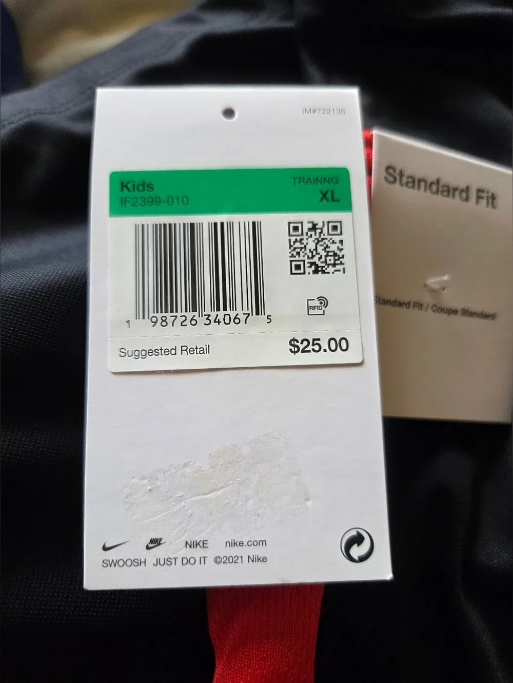 Nike Kids Black Athletic Shorts with Red Side Panels and White Swoosh NWT!